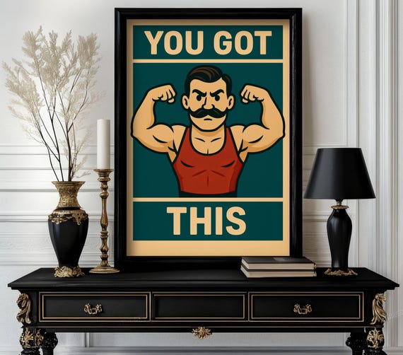 Funny Animal You Got This Retro Wall Art Trending Decor White Elephant Gift Lover Cute Motivational 113