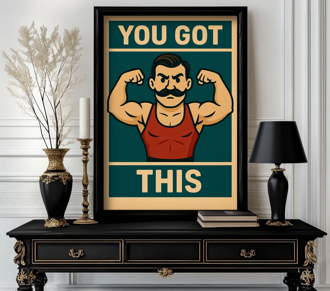 Funny Animal You Got This Retro Wall Art Trending Decor White Elephant Gift Lover Cute Motivational 113