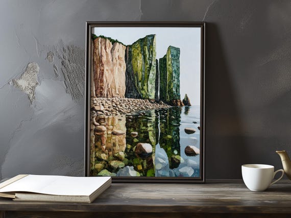 A Coastal View With Cliffs Paul Cezanne Inspired Impressionist Art Print French Landscape Maritime Poster Still Life