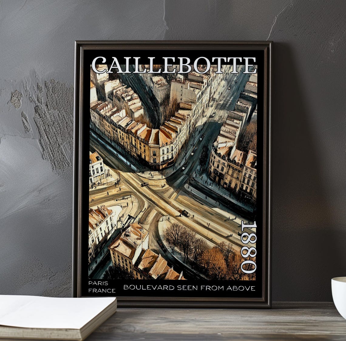 Caillebotte Boulevard Aerial Intersection Paris Cityscape Poster