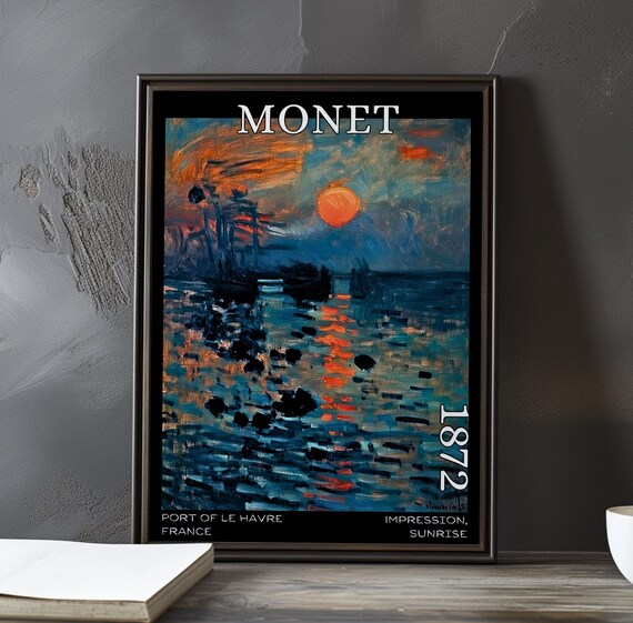 Impression Sunrise Orange Sun Harbor Le Havre Monet 1872 Poster