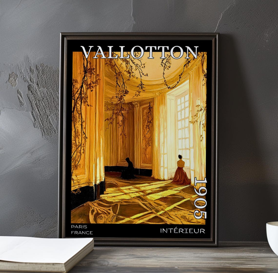 Felix Vallotton Interieur 1905 Parisian Golden Room Figures Poster