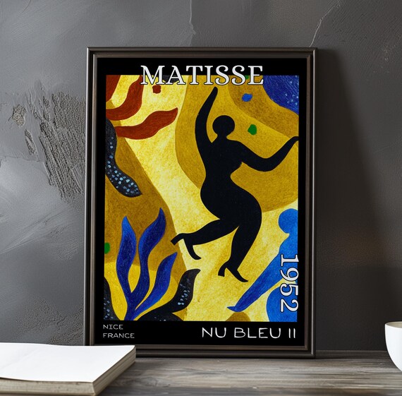 Matisse Black Dancer on Gold Ground Blue Accents 1952 Exhibition Poster