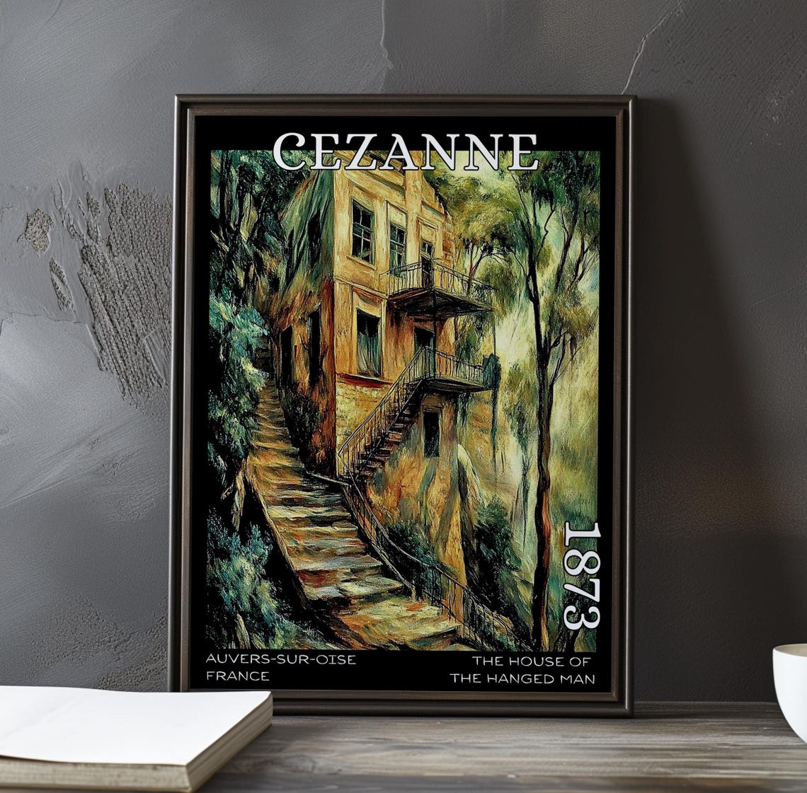 The House of the Hanged Man Hillside Staircase 1873 Cezanne Poster