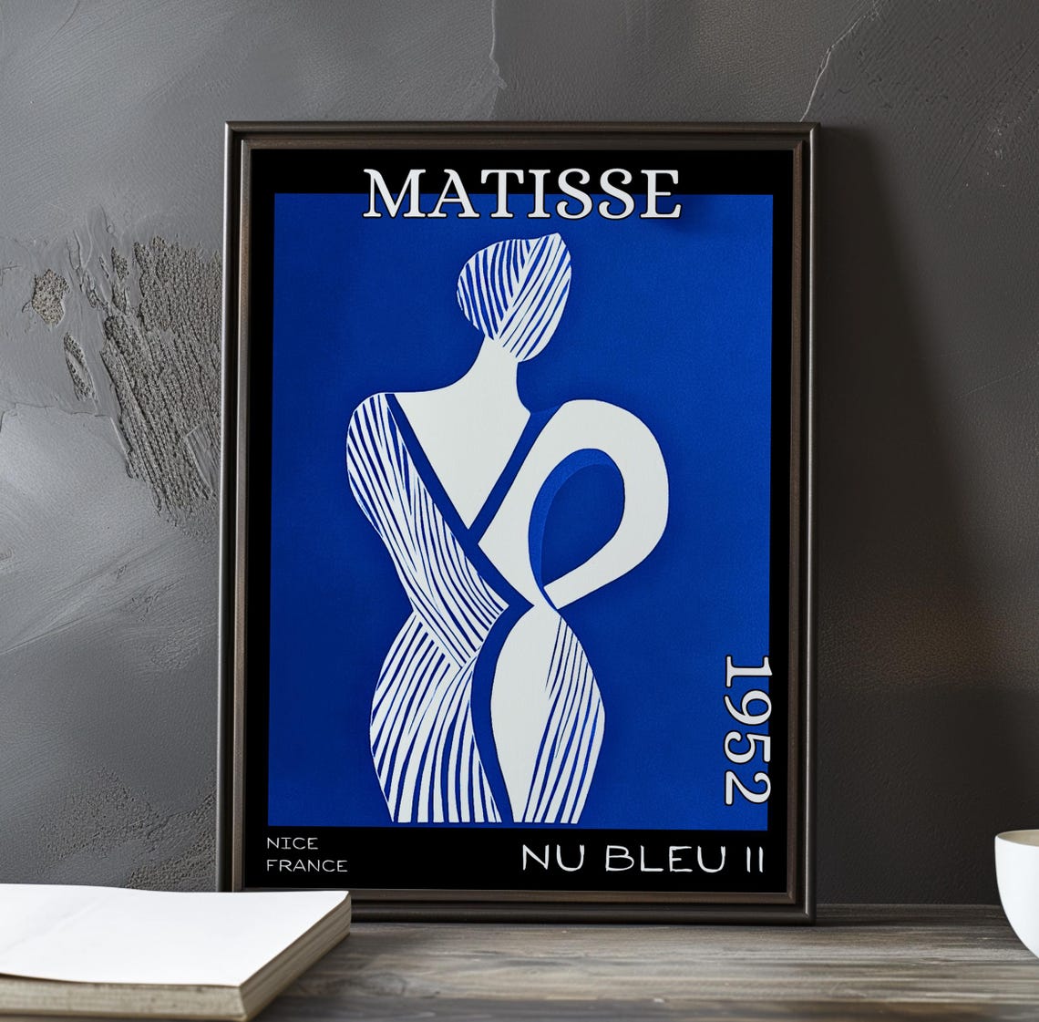 Matisse White Cut Out Figure on Cobalt Blue 1952 Exhibition Poster