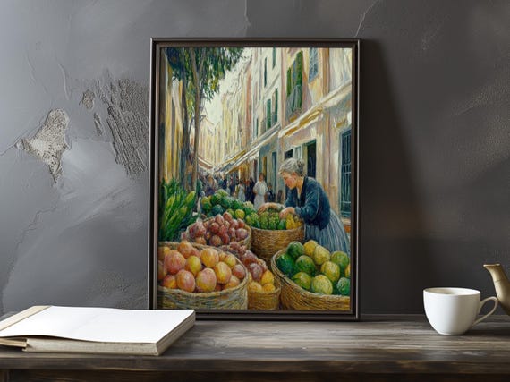 A Market Scene In Provence Paul Cezanne Inspired Impressionist Art Print French Natural Landscape Posterstill Life Poster Decor