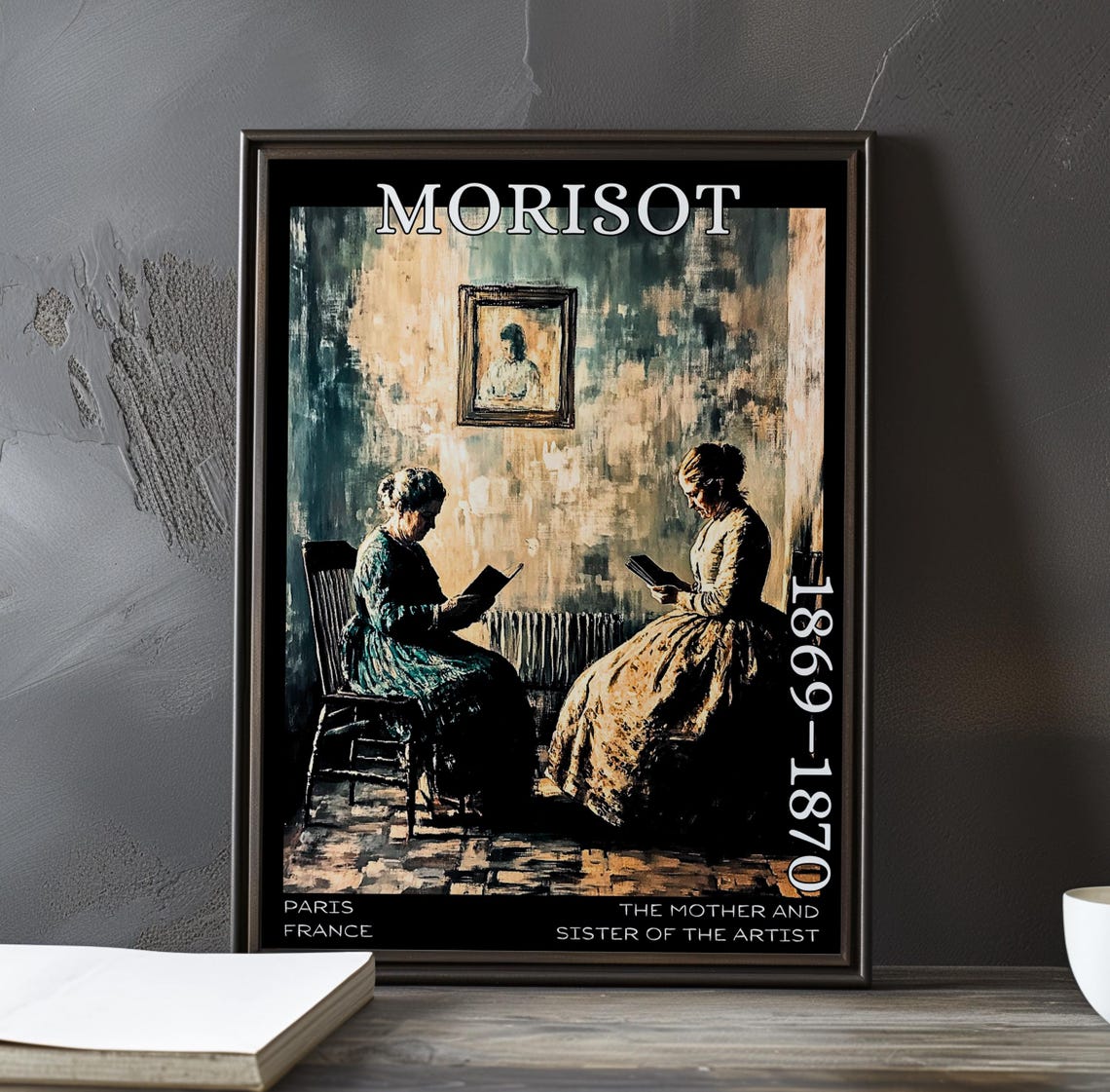 Berthe Morisot Quiet Evening Reading Scene Interior 1869 Poster