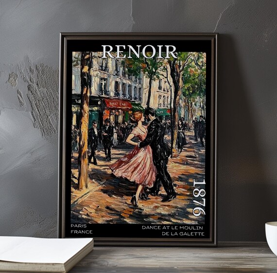 Renoir Dance at Le Moulin de la Galette Cafe Sidewalk 1876 Poster