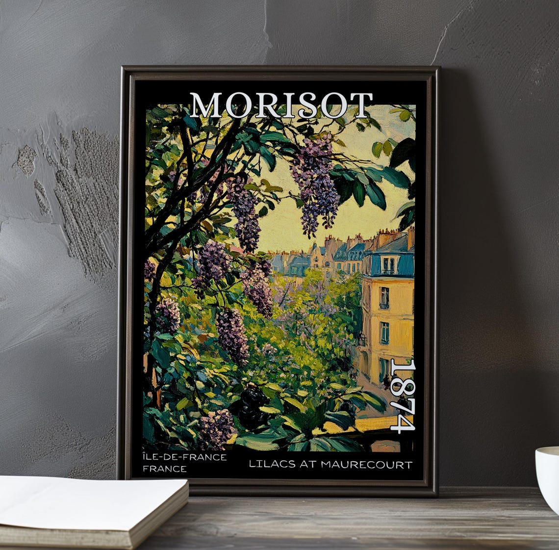 Morisot Lilacs at Maurecourt 1874 Hanging Lilacs Above Rooftops Poster