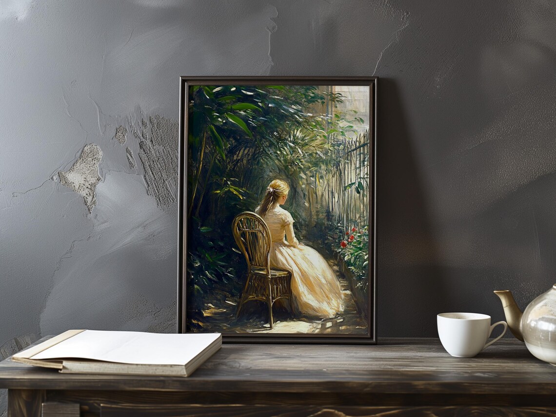 Berthe Morisot Woman in Conservatory Wicker Chair Art Poster