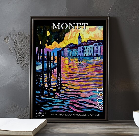 Claude Monet San Giorgio Maggiore 1908 Mooring Posts Water Poster