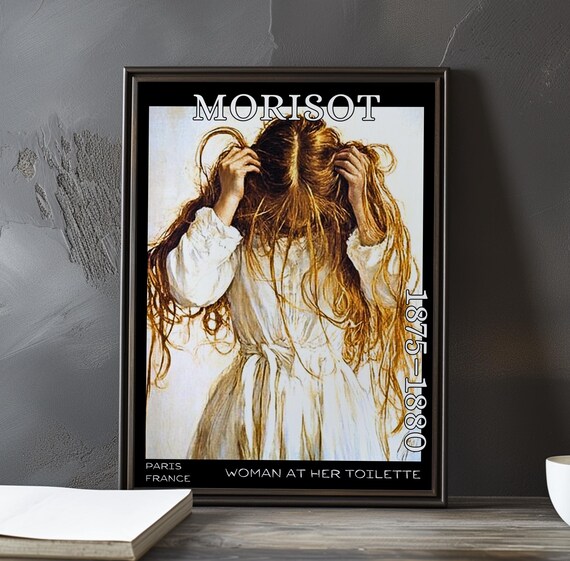 Woman At Her Toilette 18751880 Berthe Morisot Print Poster Impressionism Post Impressionist Mirror Scene 19th Century Figure Study