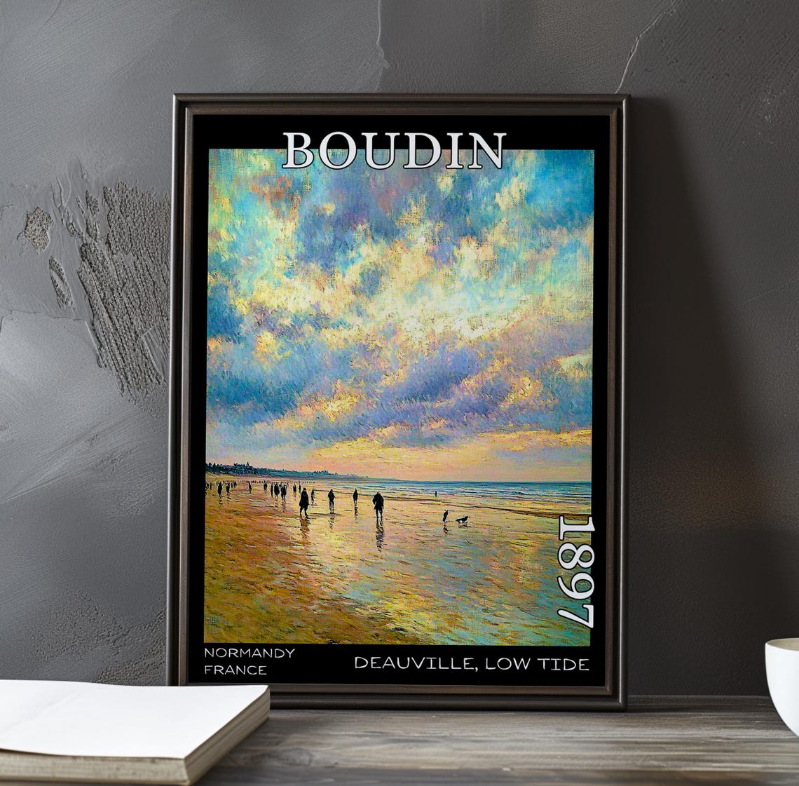 Eugene Boudin Deauville Low Tide 1897 Golden Sunset Strollers Poster