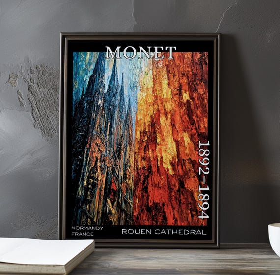 Rouen Cathedral 18921894 Claude Monet Print Poster Impressionism Post Impressionist Church Facade Gothic Light Study Series Art Decor