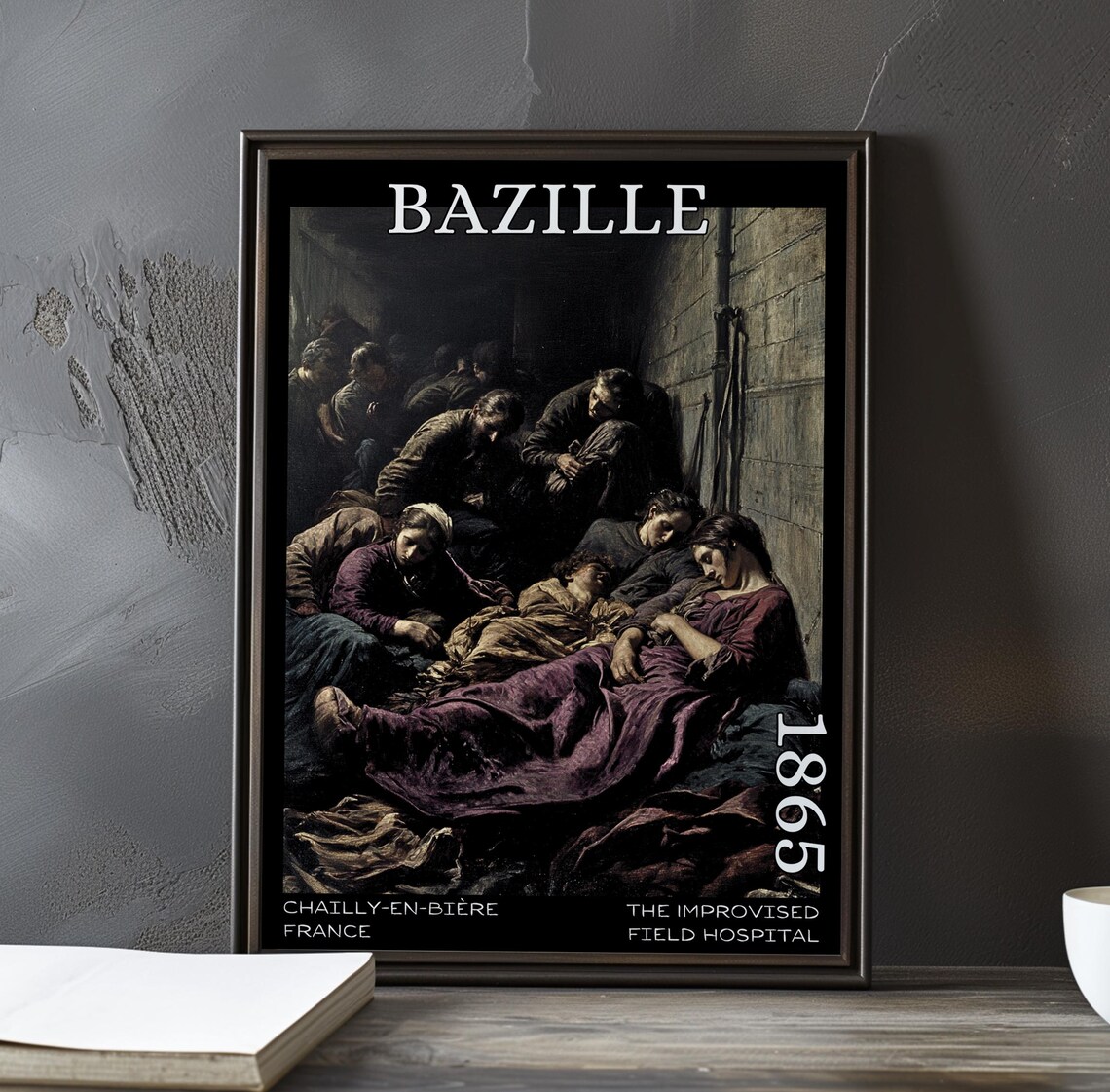 Bazille Field Hospital 1865 Tending the Wounded Scene Art Poster