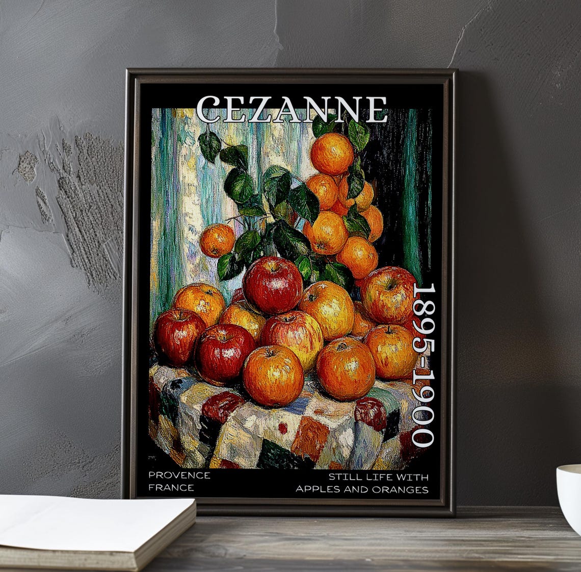Cezanne Still Life With Apples And Oranges Piled Fruit Poster