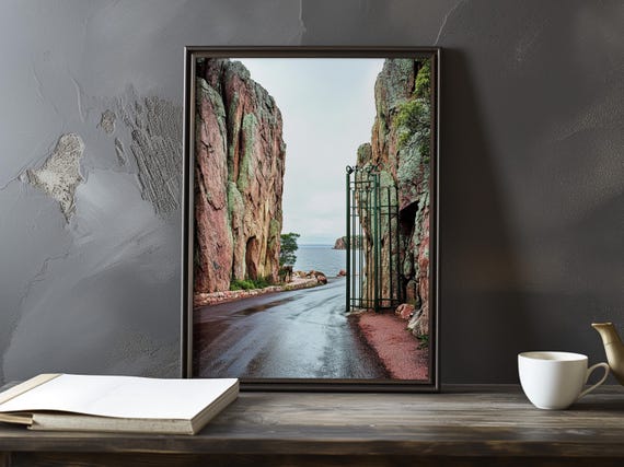 A Coastal View With Cliffs Paul Cezanne Inspired Impressionist Art Print French Landscape Maritime Poster Still Life