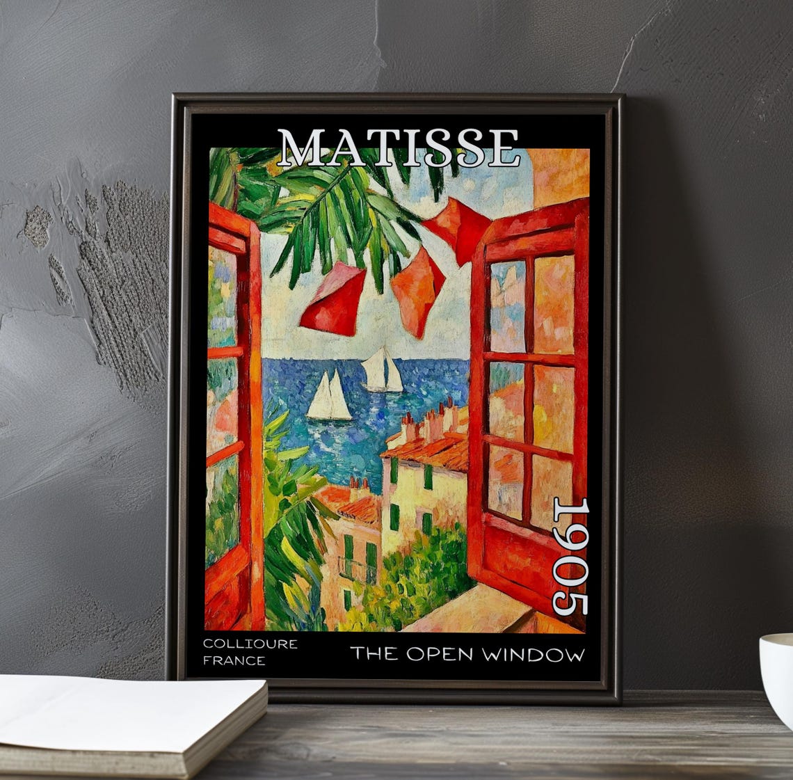 Henri Matisse The Open Window Festive Red Shutters Seascape Poster
