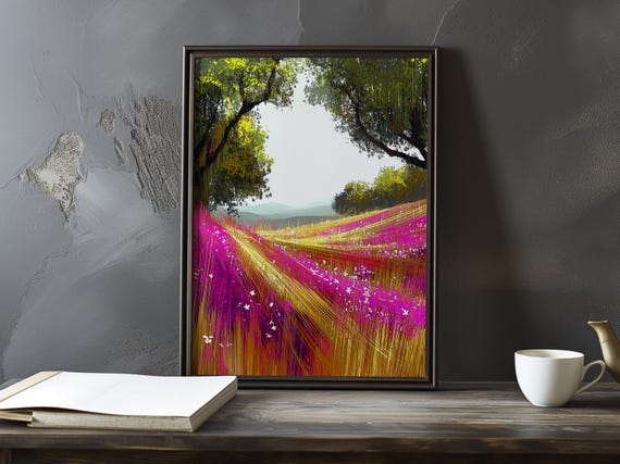A Field Of Wildflowers Paul Cezanne Inspired Impressionist Art Print French Natural Landscape Poster Still Life Flowers