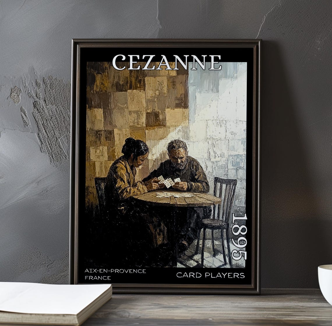 The Card Players Two Players in Muted Ochre Hues 1895 Cezanne Poster