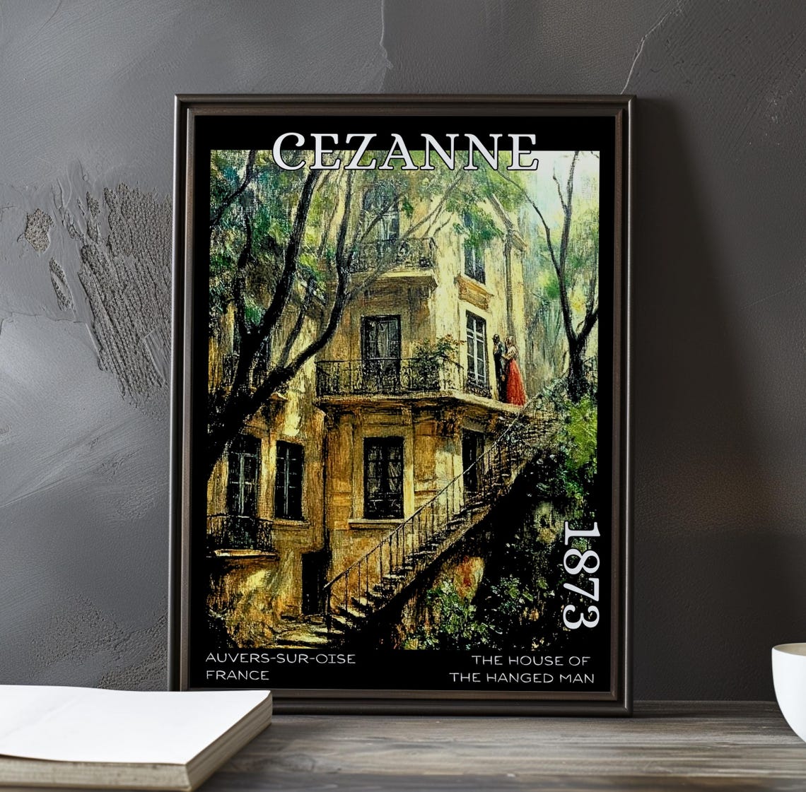 The House of the Hanged Man Red Figure Steps 1873 Cezanne Poster