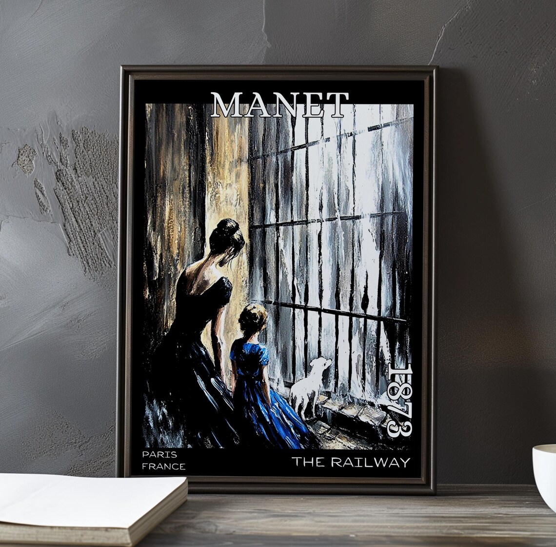 Manet The Railway Woman Child and White Dog 1873 Paris Poster