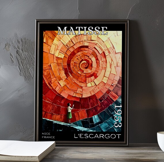 Matisse Lescargot 1953 Giant Orange Spiral With Gazing Figure Poster