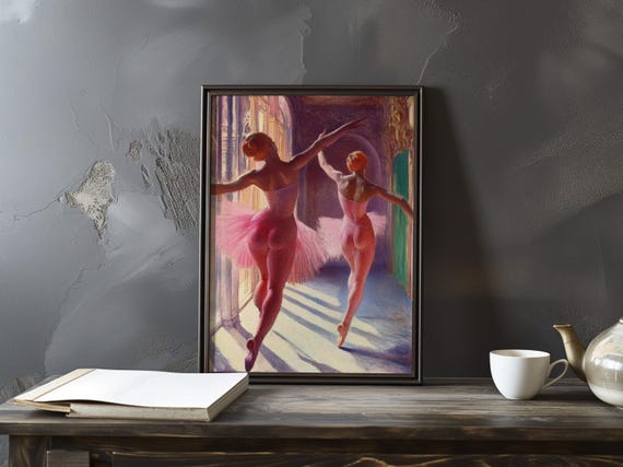 Edgar Degas Inspired Art Poster Ballet Dancer Print Impressionism Artwork Dance Impressionist Painting Movement