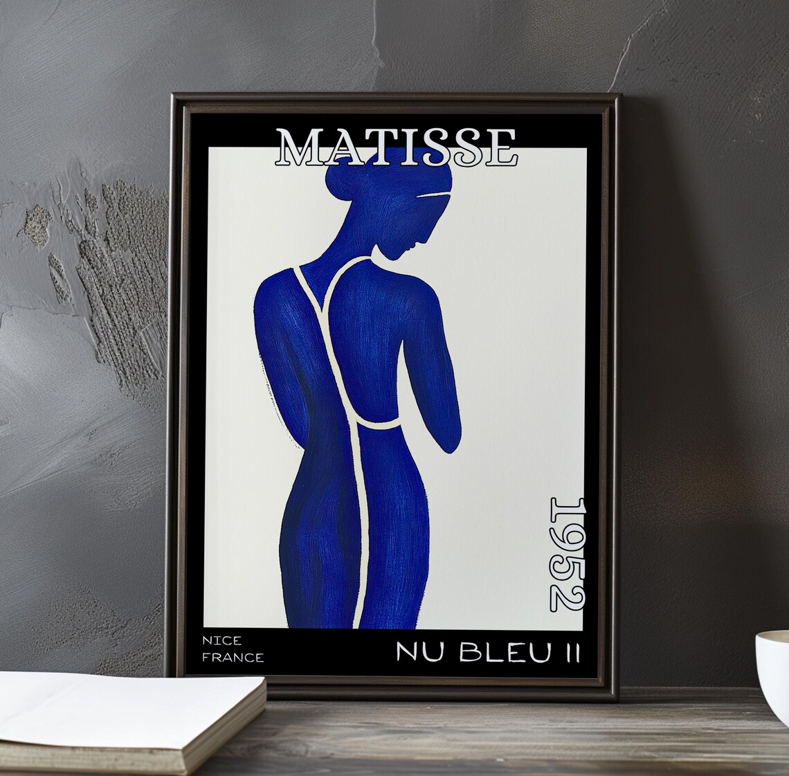 Matisse Standing Blue Figure Back View Cream Ground 1952 Exhibition Poster