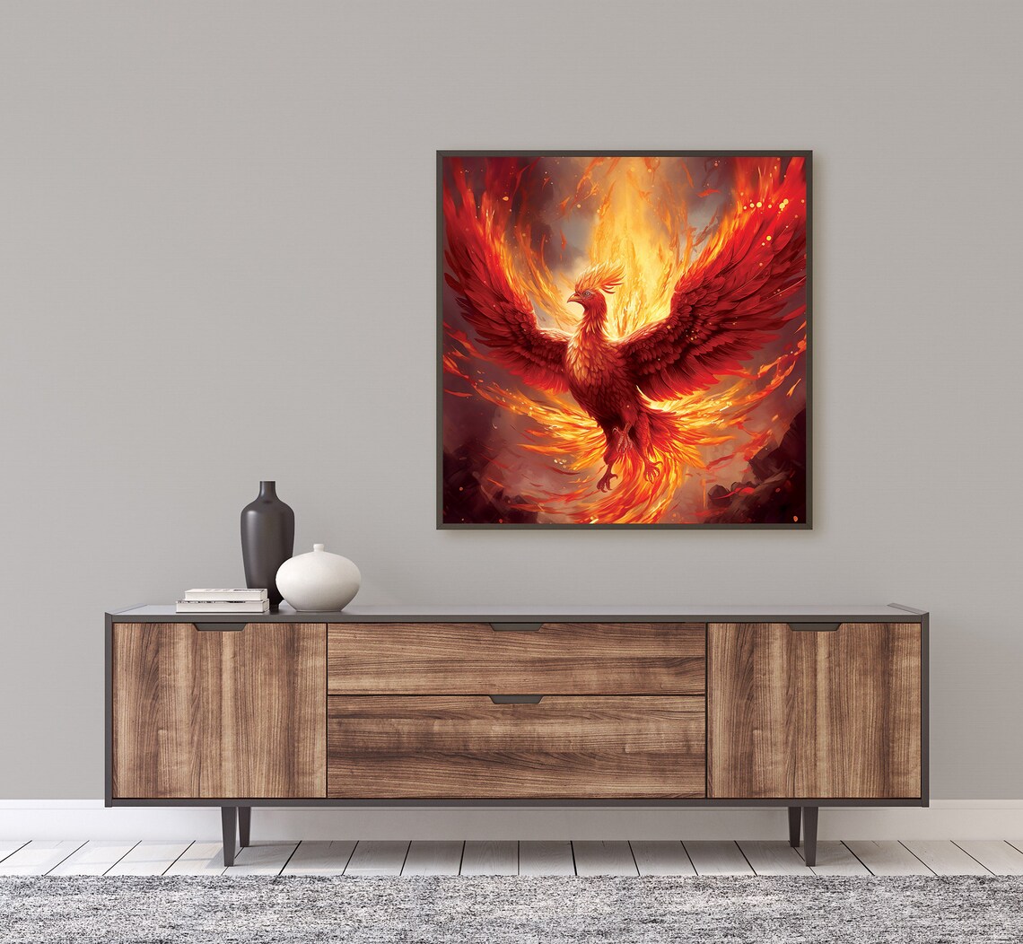 Majestic Phoenix Rising Flames Rebirth Fire Bird Fantasy Poster - Image 5