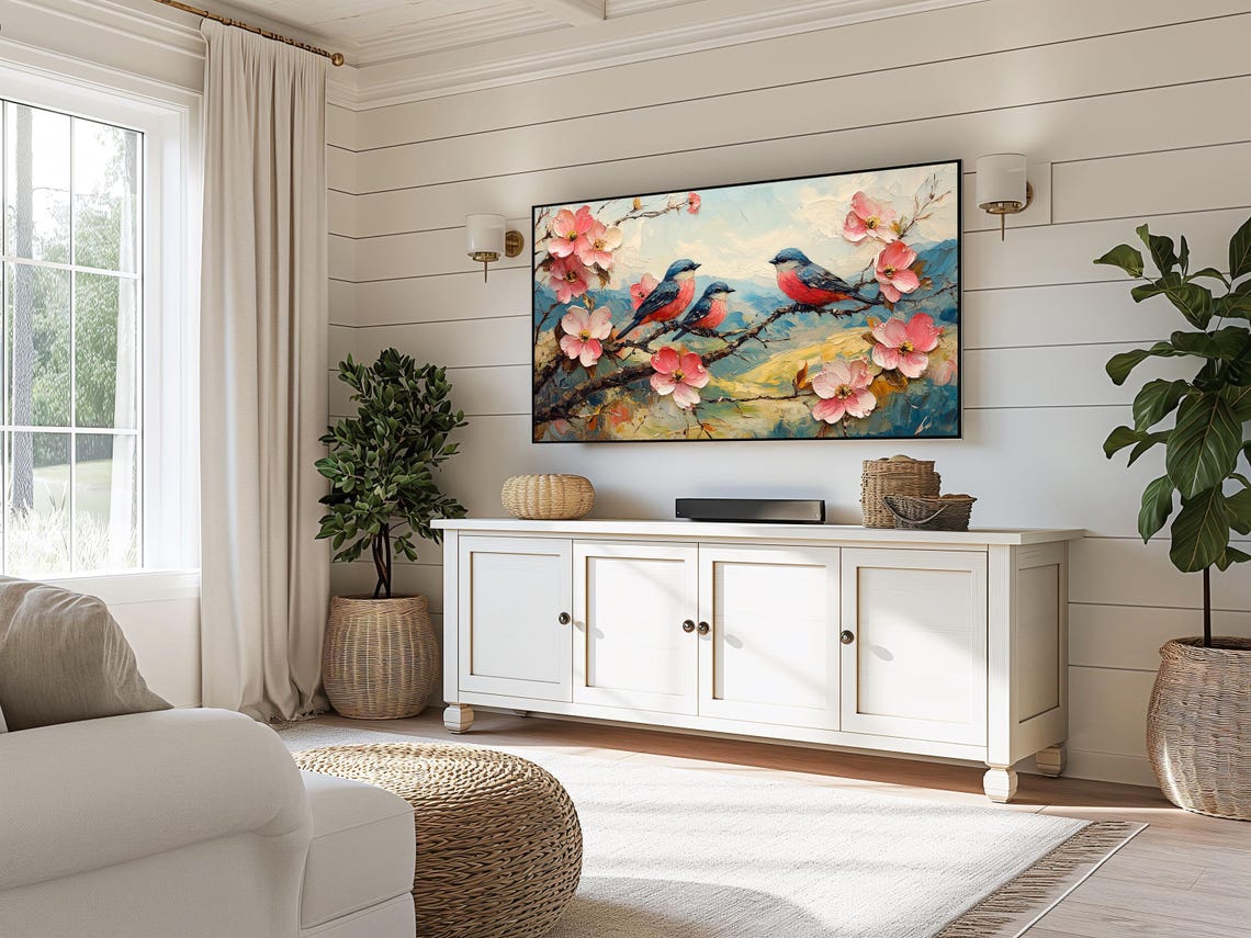 Songbirds With Crimson Breasts On Pink Dogwood Blossoms Poster - Image 3