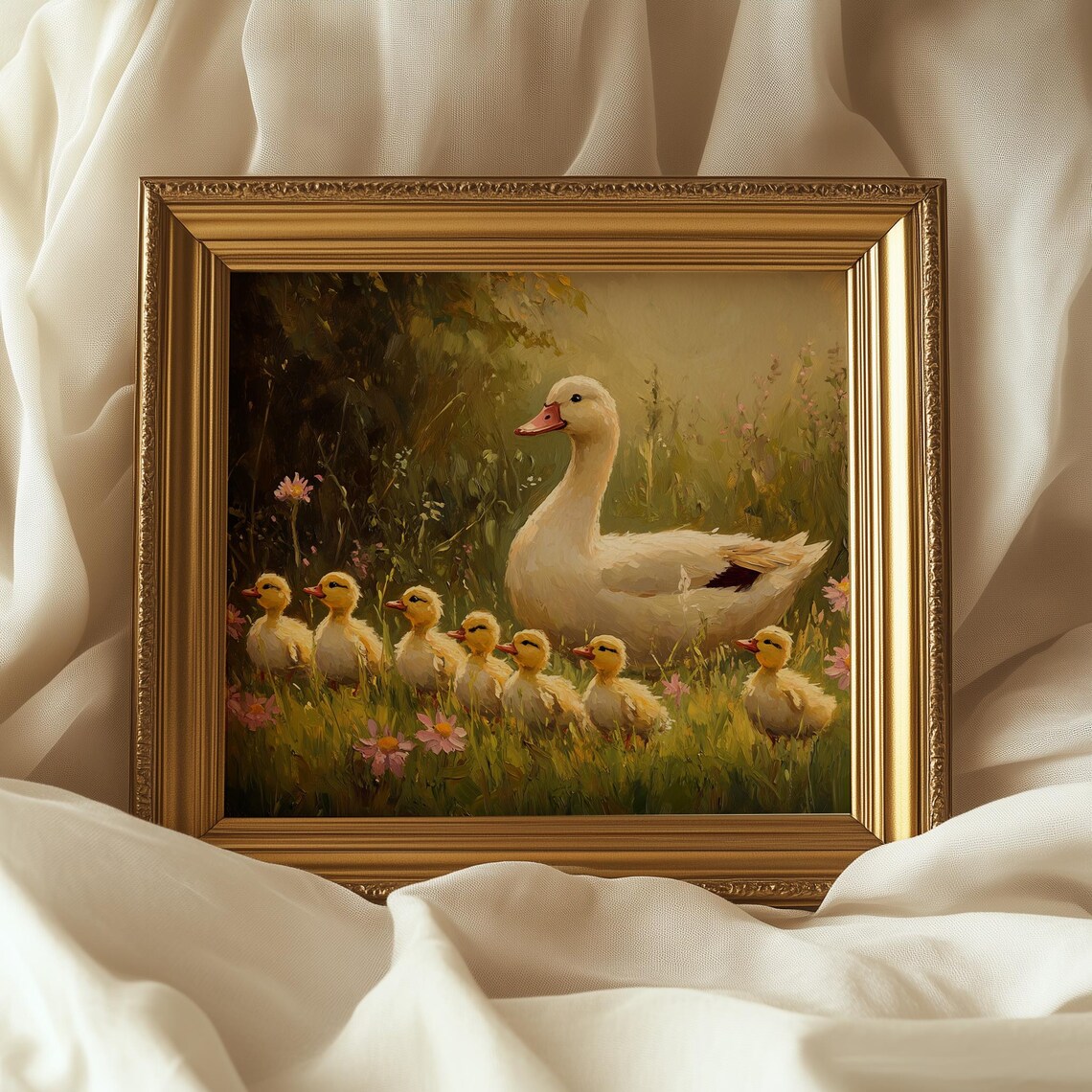 Mother Duck With Ducklings Art Print, Rustic Farmhouse - Image 5