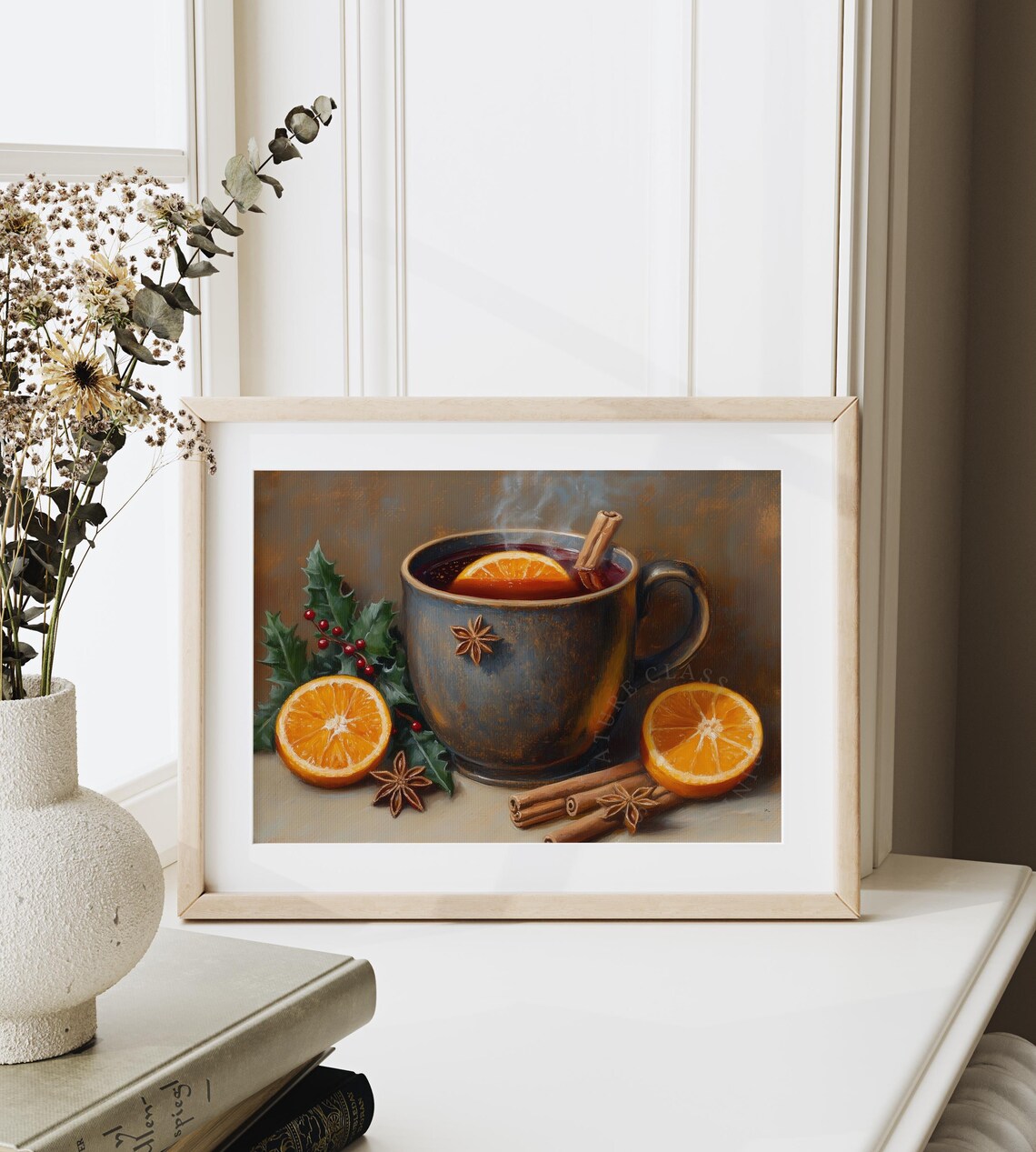 Steaming Mulled Wine Mug With Orange Slice And Cinnamon Christmas Poster - Image 6
