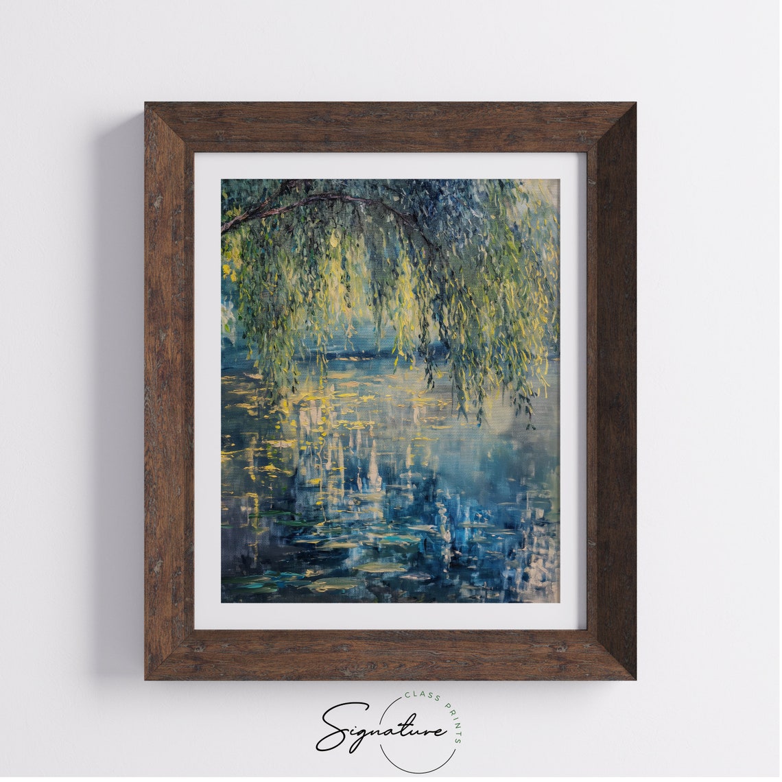 Weeping Willow Tree Over Serene Pond Tranquil Water Art Poster - Image 4