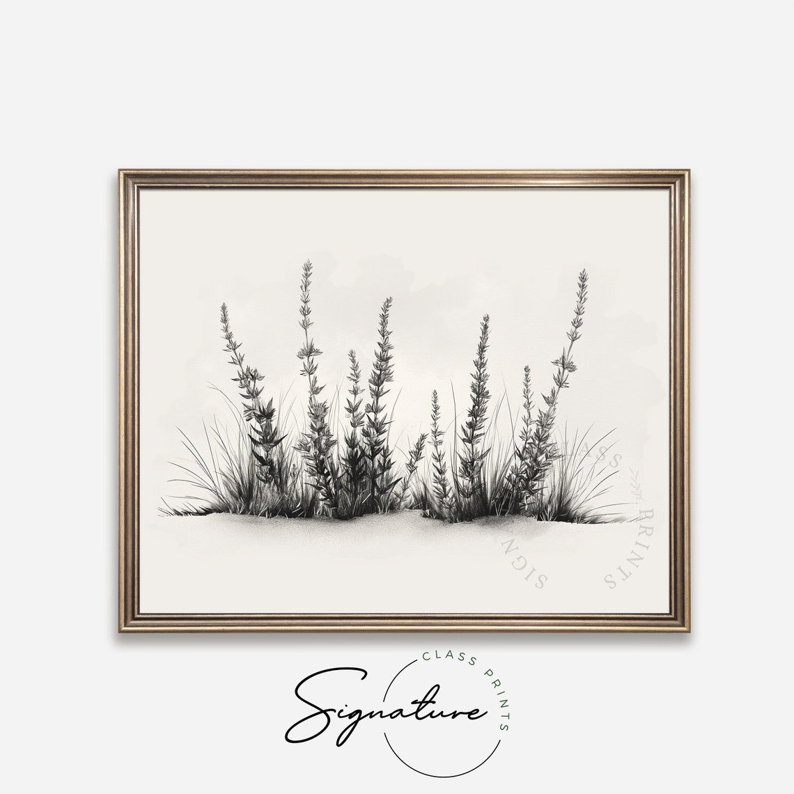 Wild Heather Minimalist Black And White Botanical Sketch Poster - Image 4