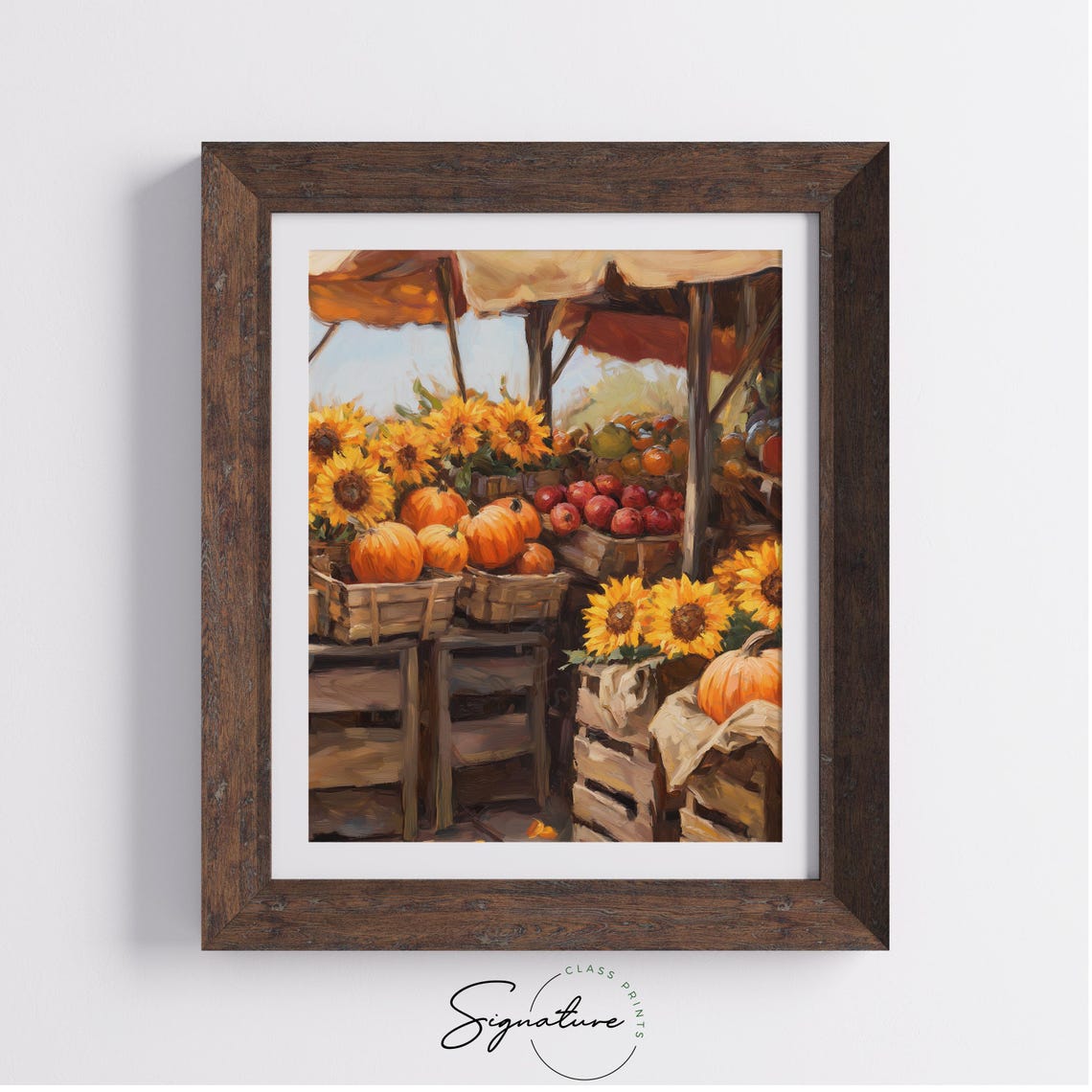 Sunflowers Pumpkins And Apples At Fall Harvest Market Poster - Image 4