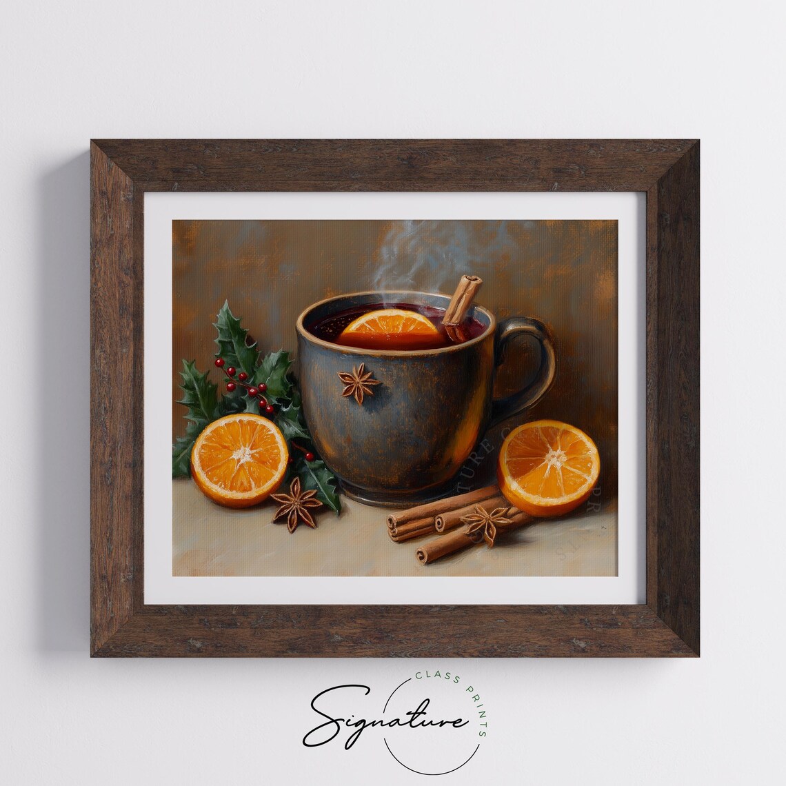 Steaming Mulled Wine Mug With Orange Slice And Cinnamon Christmas Poster - Image 5