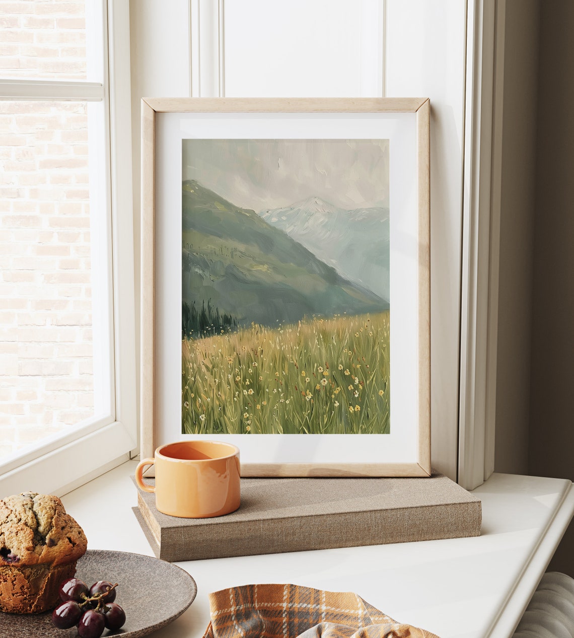 Mountain Wildflower Meadow with Green Hills Summer Landscape Poster - Image 6