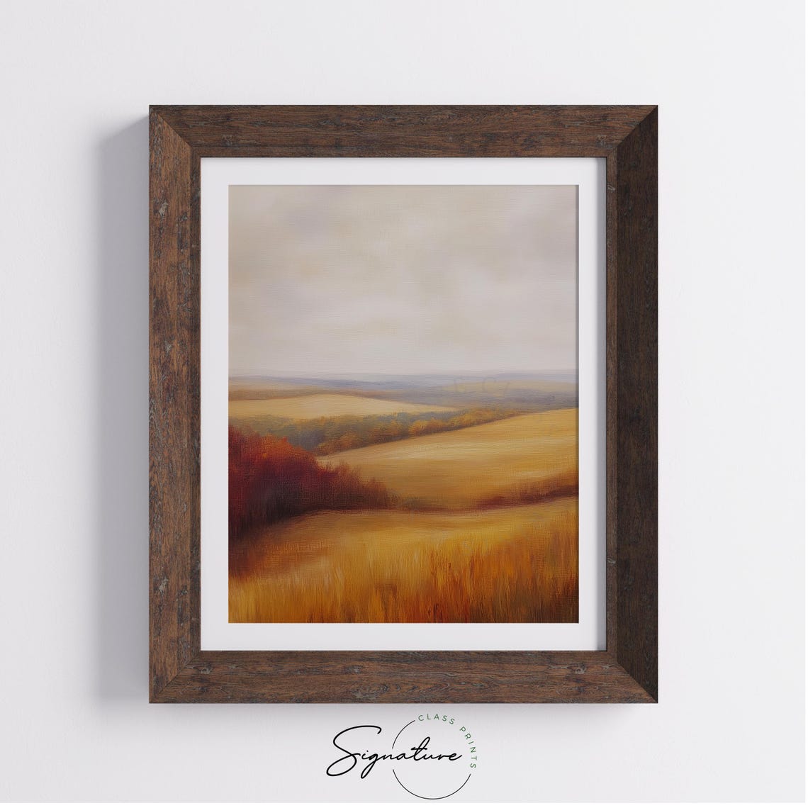 Rolling Golden Hills Under a Soft Sky Peaceful Autumn Landscape Poster - Image 4