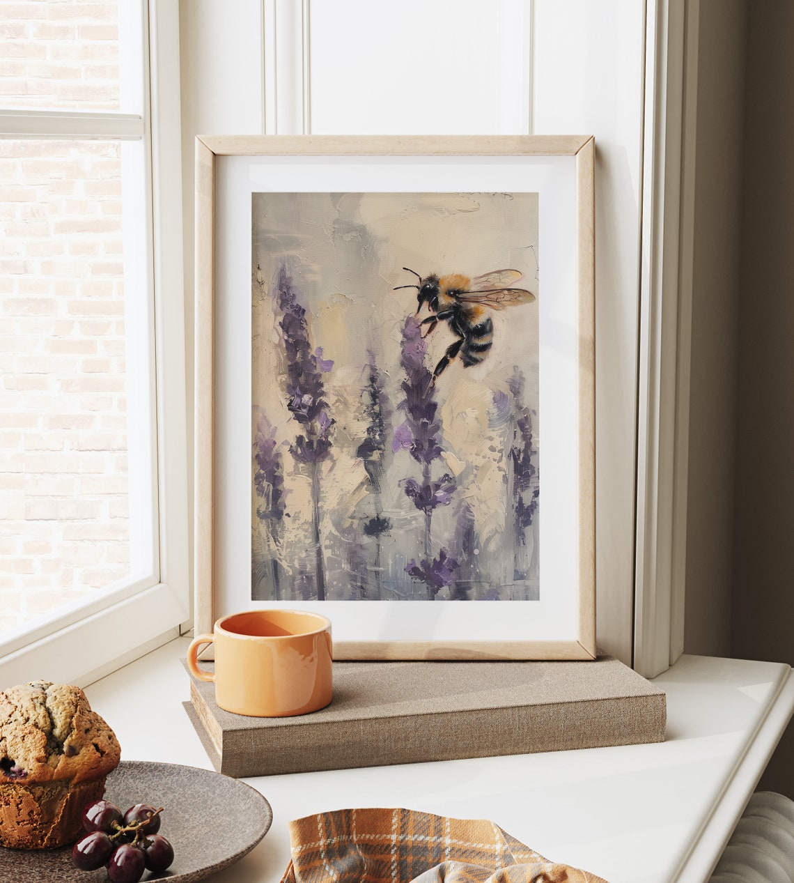 Bumblebee On Lavender Flowers Botanical Insect Painting Poster - Image 6