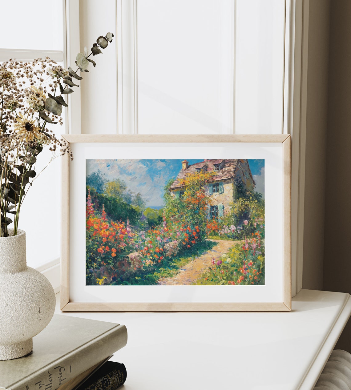 Artists Garden Cottage Blooming Flower Path Vintage Oil Poster - Image 6