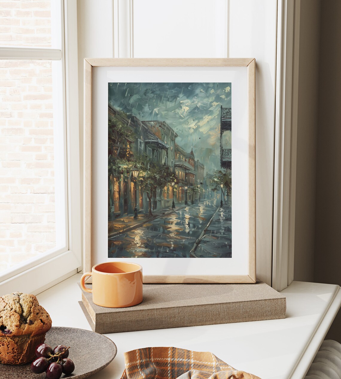 Rainy New Orleans Street Night French Quarter Cityscape Poster - Image 6