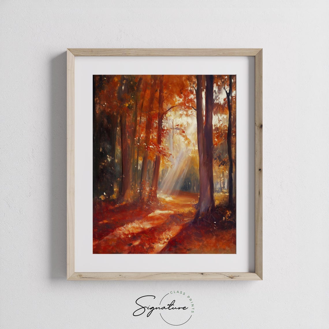 Golden Sunlight Autumn Forest Tall Trees Fall Foliage Poster - Image 3