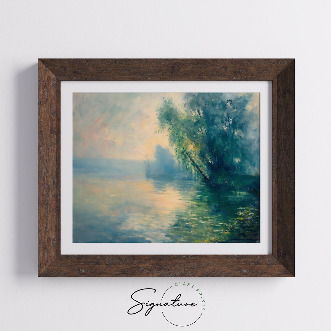 Seine Near Giverny Sunset Willows Golden Calm River Water Poster - Image 5