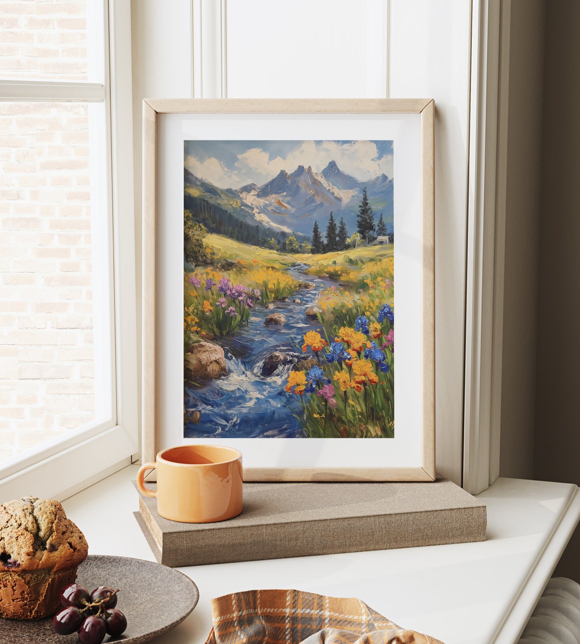 Iris Flowers Alongside Mountain Stream Colorful Wildflower Poster - Image 6