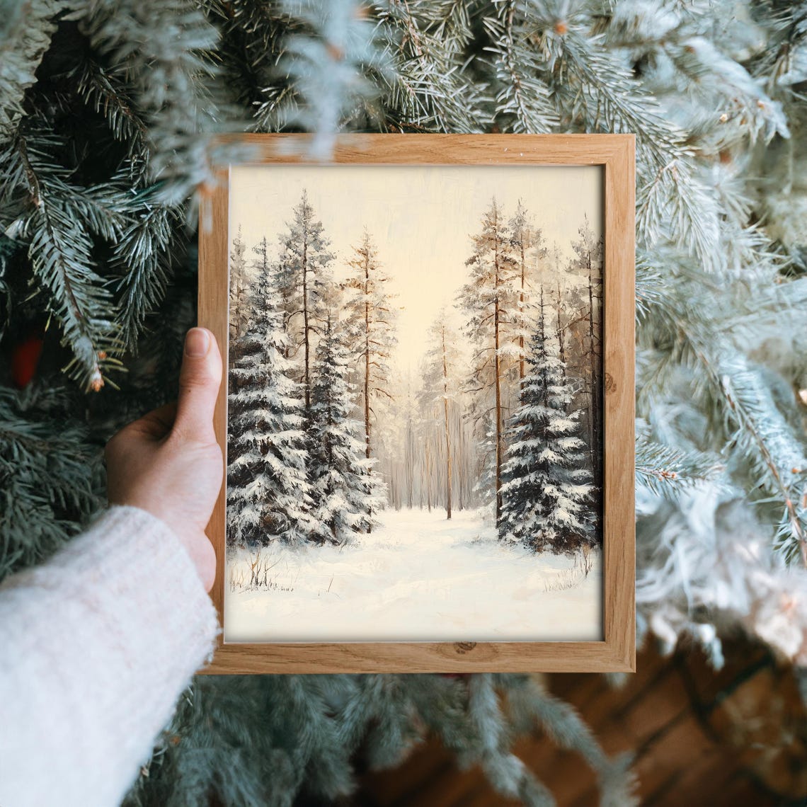 Dense Cedar Grove Blanketed With Fresh Snow Winter Forest Poster - Image 6