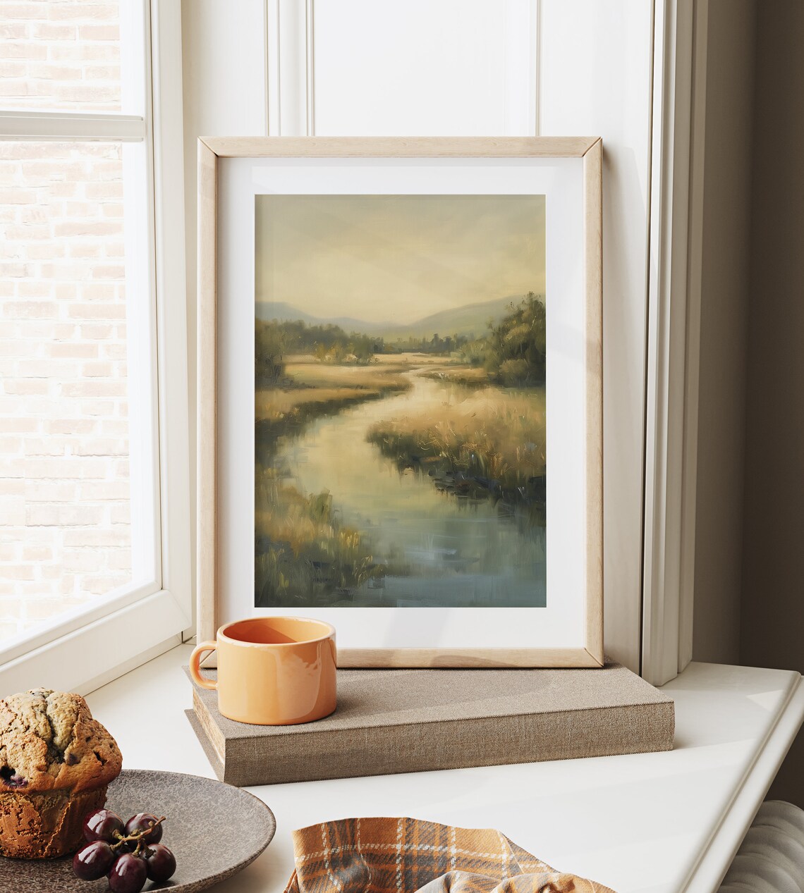 Rustic Valley River Print Countryside Art Peaceful Landscape Wall Art Large Scenic River Artwork Home Decor Print 502 - Image 6