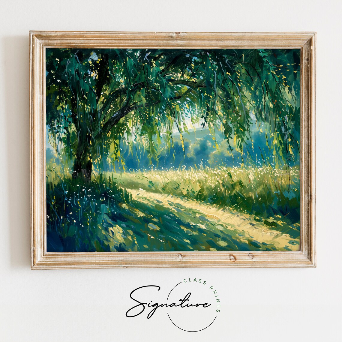 Willow Tree Breezy Meadow Scene Wall Art Print