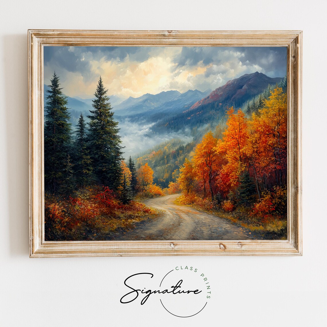 Moody Autumn Mountain Path Vintage Fall Landscape
