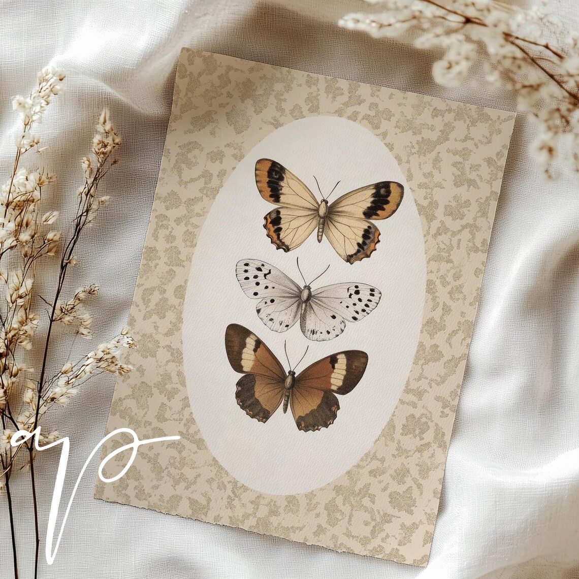 Vintage Butterflies and Moth Nursery Art Print - Image 3